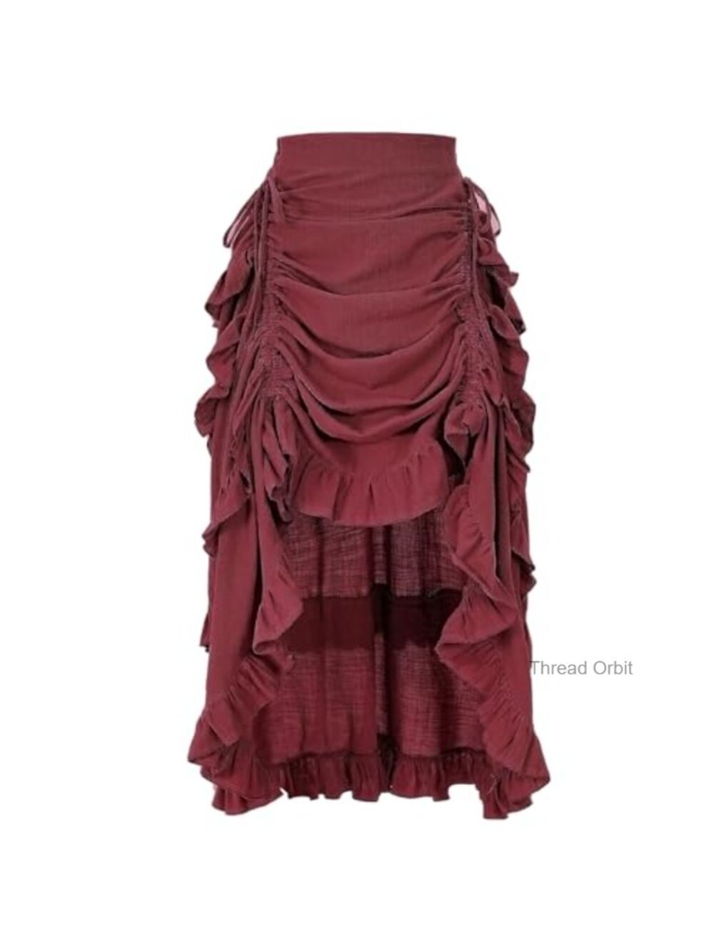 Women's Renaissance Skirt High-Low Ruffle Maxi Pirate Steampunk Costume Skirt